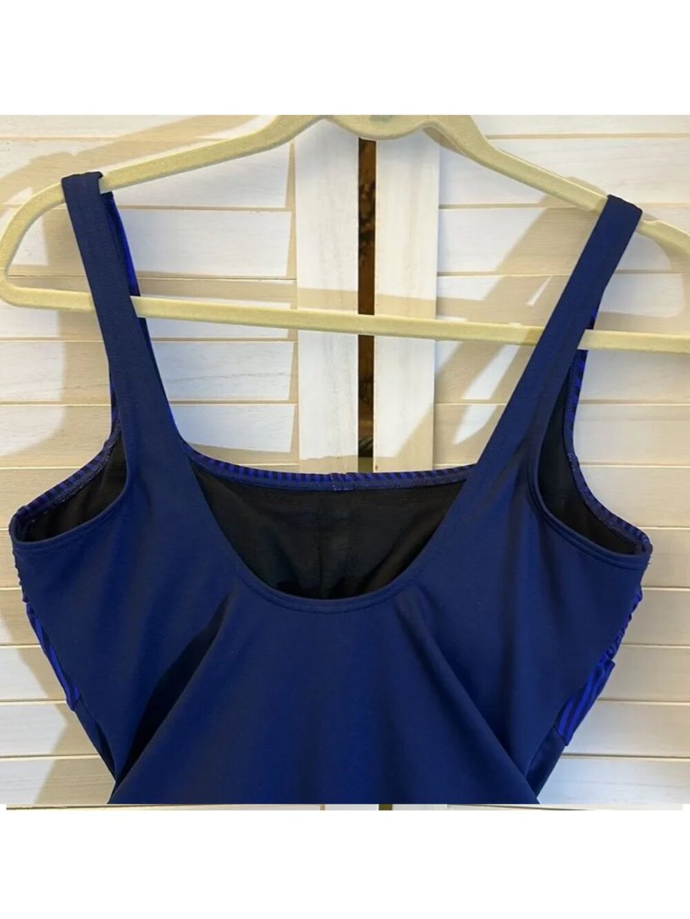 TYR Monroe Blue Swimsuit One Piece Size 14 Striped Aqua Controlfit - Picture 10 of 12